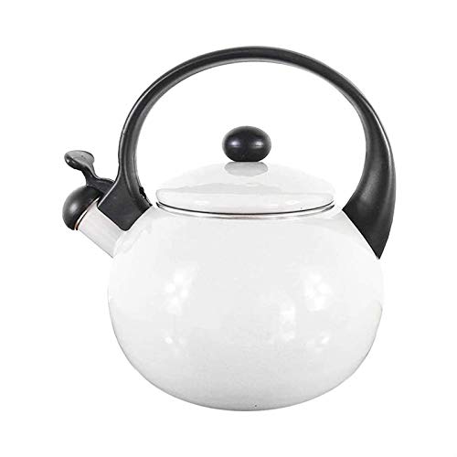 Wmmner Retro Enamel Wasserkocher Mit Hitzebeständigem Griff Geeignet Für Alle Wärmequellen Gasherd Induktionskocher Universalkessel Für Kaffee, Milch Usw., Gas Elektrisch Anwendbar (Weiß) von Wmmner