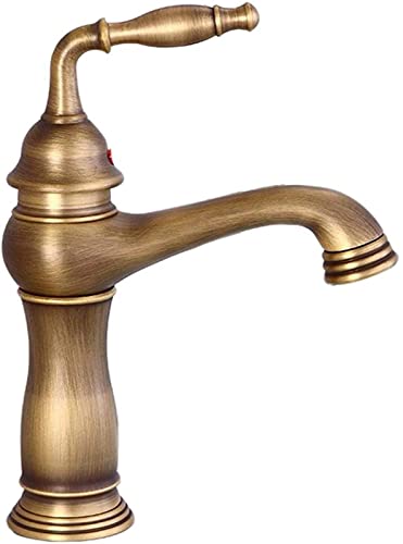 Wmmner Retro Voll Kupfer Heiß Und Kalt Bad Waschbecken Wasserhahn Vintage All-Messing Küchenspüle Waschtisch Mischbatterien Antikes Restaurant Hotel Club Gemeinschaftshahn Einzelloch Einzelgriff von Wmmner