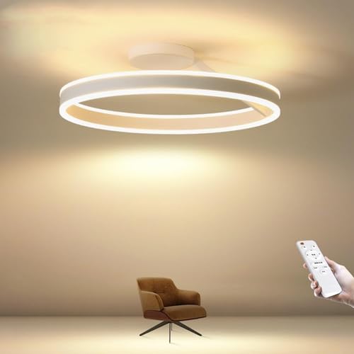 Wmmner Runde Led-Deckenleuchten, Moderne Dimmbare Deckenleuchten Mit Fernbedienung, Schlafzimmer-Deckenleuchte Esszimmer-Deckenleuchte Aus Metall Und Acryl, Kronleuchter/Bianco/50Cm Wmmner Runde Led-Deckenleuchten, Moderne Dimmbare Deckenleuchten Mit Fernbedienung, Schlafzimmer-Deckenleuchte Esszimmer-Deckenleuchte Aus Metall Und Acryl, Kronleuchter/Bianco/50Cm von Wmmner