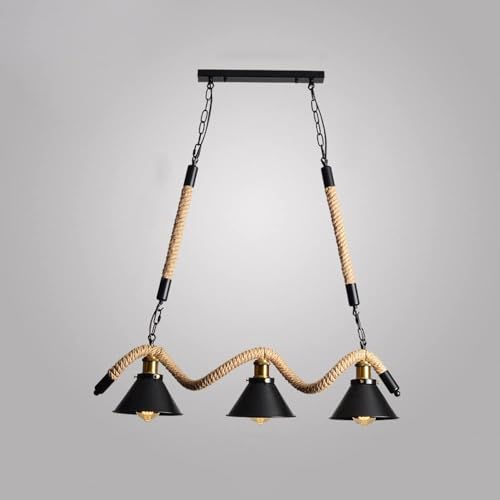 Wmmner Rustikale Hanf Seil Kronleuchter E27 Metall Streifen Decke Hängen Lampe Industrielle Bar Cafe Dekor Pendelleuchte, Pendelleuchte/Eine Farbe/88Cm Wmmner Rustikale Hanf Seil Kronleuchter E27 Metall Streifen Decke Hängen Lampe Industrielle Bar Cafe Dekor Pendelleuchte, Pendelleuchte/Eine Farbe/88Cm von Wmmner
