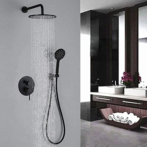 Wmmner Schwarz Mixer Duschset Messing 12 In Rund Regen Duschkopf Power Dusche Badezimmer Wasserhähne Mixer-B_12_In/a/12 Uhr Wmmner Schwarz Mixer Duschset Messing 12 In Rund Regen Duschkopf Power Dusche Badezimmer Wasserhähne Mixer-B_12_In/a/12 Uhr von Wmmner