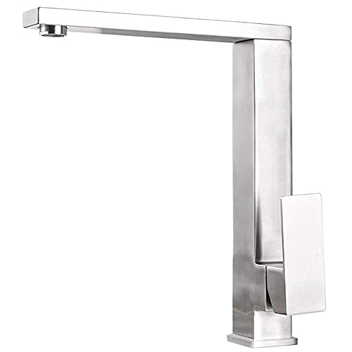 Wmmner Schwarzer Küchenhahn Quadratisch Drehbare Heiß- Und Kaltwasserhähne Set 304 Edelstahl Wasserhahn Ct1003(Nero) (Cromo) von Wmmner