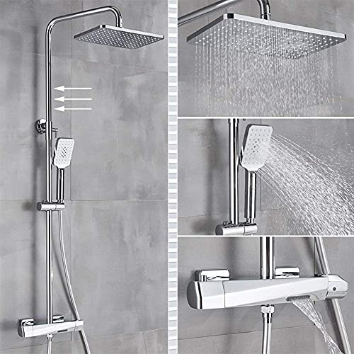 Wmmner Shower System Chrom Duscharmaturtatische Badewanne Wasserhahn Regen Duschkopf Wandmontierte Badewanne Mischbatterietat Gesteuert Duschset, Rund, Rohr Schwarz/Krom Med Runda Rör/a von Wmmner