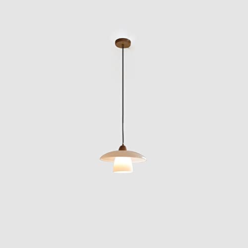 Wmmner Single-Head Glas Pendelleuchte Holz Lampe Halter Drop Deckenleuchte Wandleuchte Imitation Weiß Jade Hängelampe Hängeleuchte Für Kitchen Inselleuchte Schlafzimmer Chaner Spotlight von Wmmner