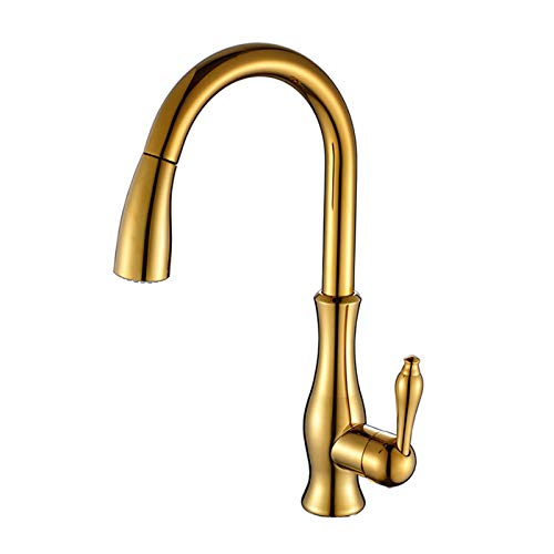 Wmmner Sink Taps Smart Sensor Kitchen Faucets With Pull Down Sprayer, Touch Activated Faucet, Single Hole Single Handle Brass Kitchen Faucet,Chrome Beauty Comes/Gold von Wmmner