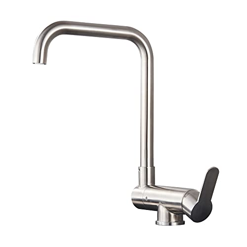 Wmmner Spüle Für Bar Bauernhaus Kommerziell, Innendrehbare Klapp-Down-Heiß-Kalt-Wasser-Einhand-Schwarz-Low-Fenster-Küchen-Mischer-Wasserhahn/Gebürstetes Nickel a/a Wmmner Spüle Für Bar Bauernhaus Kommerziell, Innendrehbare Klapp-Down-Heiß-Kalt-Wasser-Einhand-Schwarz-Low-Fenster-Küchen-Mischer-Wasserhahn/Gebürstetes Nickel a/a von Wmmner