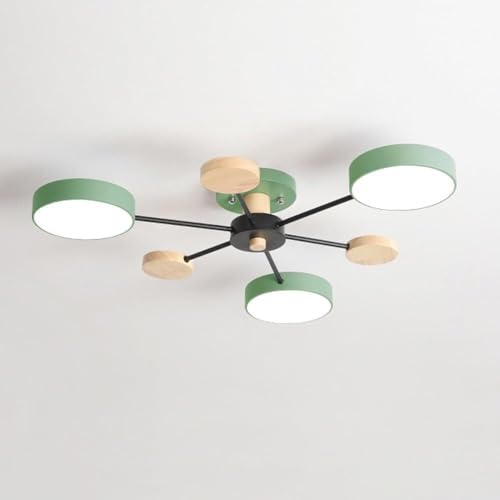 Wmmner Sputnik-Kronleuchter Mid Century Modern Deckenleuchte 3 Leuchten Weiß Grün Grau Landhausstil Deckennahe Leuchte, Kronleuchter/Grün/3 Leuchten von Wmmner