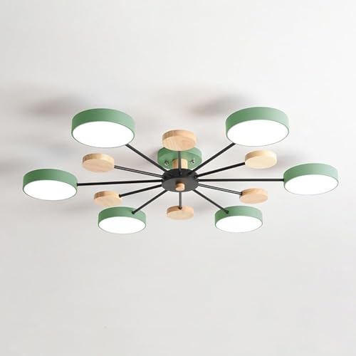 Wmmner Sputnik-Kronleuchter Mid Century Modern Deckenleuchte 3 Leuchten Weiß Grün Grau Landhausstil Deckennahe Leuchte, Kronleuchter/Grün/6 Leuchten von Wmmner