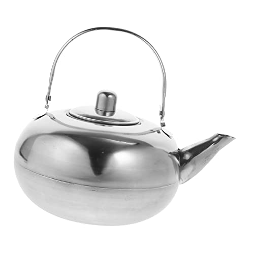Wmmner Tee Wasserkocher 1Pc Haushalt Teekessel Griff Klassische Runde Trinken Auslauf Kochgeschirr Große Bauch Infuser Hiking Teekanne X Reise Mit Maker Backing Induktion Praktische Edelstahl Gas Teek von Wmmner