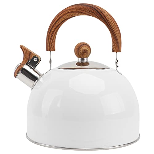 Wmmner Teekessel Für Herdplatte Edelstahl Teekessel Herd Teekessel Mit Cool Toch Ergonomischer Griff 2. 5L Weiße Teekanne von Wmmner