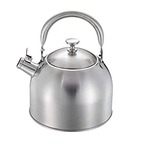 Wmmner Teekessel Für Herdplatte Edelstahl-Whistle Teekessel Ergonomischer Hitzebeständiger Griff Haushalts-Teekanne Mit Großer Kapazität Für Kaffee, Milch Usw., Gas Elektrisch Anwendbar von Wmmner