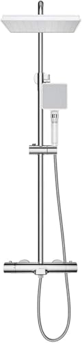Wmmner Thermostatische Badewanne Dusche Mischbatterie 2-Funktion Handbrause Quadratischer Duschmischer Duschsystem Badezimmer Freiliegendes Doppelkopfventil-Set Einstellbar 823-1140Mm Weiß Wmmner Thermostatische Badewanne Dusche Mischbatterie 2-Funktion Handbrause Quadratischer Duschmischer Duschsystem Badezimmer Freiliegendes Doppelkopfventil-Set Einstellbar 823-1140Mm Weiß von Wmmner