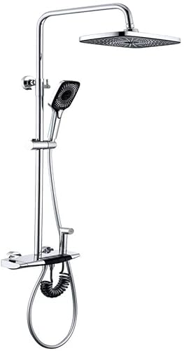 Wmmner Thermostatisches Duschmischersystem, Regenduschkopfsystem, Körperstrahl-Massageset - Handbrause Inklusive Ausziehbare Multi-Spray-Duschmischerharhane Wandmontiert Mit Duschkopf, Chrom/Krom/a Wmmner Thermostatisches Duschmischersystem, Regenduschkopfsystem, Körperstrahl-Massageset - Handbrause Inklusive Ausziehbare Multi-Spray-Duschmischerharhane Wandmontiert Mit Duschkopf, Chrom/Krom/a von Wmmner