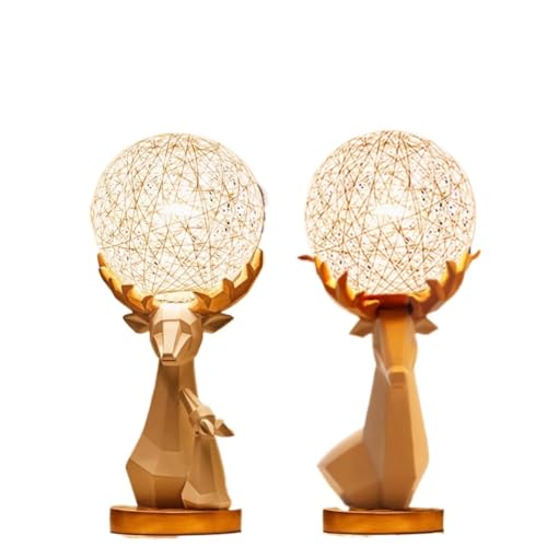 Wmmner Tischleuchte Nachttischlampe Harz Hirschform Nachttischlampe Handgewebter Rattan Lampenschirm Nachttischlampe Dimmbar Moderne Schreibtischleuchte Kreative Tischlampen Für Schlafzimmer (B)/A+B/D Wmmner Tischleuchte Nachttischlampe Harz Hirschform Nachttischlampe Handgewebter Rattan Lampenschirm Nachttischlampe Dimmbar Moderne Schreibtischleuchte Kreative Tischlampen Für Schlafzimmer (B)/A+B/D von Wmmner