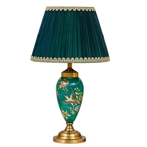 Wmmner Tischleuchte Nachttischlampe Keramik-Tischlampe Handbemalte Blumen Und Vögel In Goldglasur Metallfuß Stoffschirm Für Schlafzimmer Büro-Tischlampen Tischlampen Für Schlafzimmer (C, Dimmer-Schalt Wmmner Tischleuchte Nachttischlampe Keramik-Tischlampe Handbemalte Blumen Und Vögel In Goldglasur Metallfuß Stoffschirm Für Schlafzimmer Büro-Tischlampen Tischlampen Für Schlafzimmer (C, Dimmer-Schalt von Wmmner