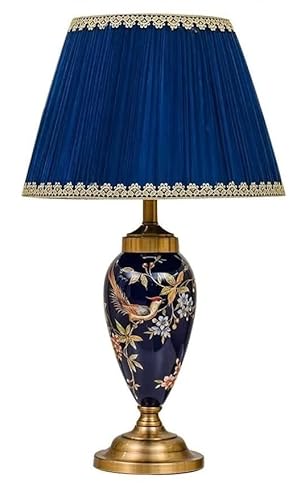Wmmner Tischleuchte Nachttischlampe Keramik-Tischlampe Handbemalte Blumen Und Vögel In Goldglasur Metallfuß Stoffschirm Für Schlafzimmer Büro-Tischlampen Tischlampen Für Schlafzimmer (C, Dimmer-Schalt Wmmner Tischleuchte Nachttischlampe Keramik-Tischlampe Handbemalte Blumen Und Vögel In Goldglasur Metallfuß Stoffschirm Für Schlafzimmer Büro-Tischlampen Tischlampen Für Schlafzimmer (C, Dimmer-Schalt von Wmmner