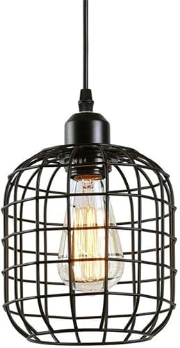 Wmmner V-Intage Pendelleuchte Industrielle Deckenleuchte Retro Hängelampe Metall Lampenschirm Schwarz Mit E27 Lampenfassung Verstellbares Kabel, Kronleuchter von Wmmner