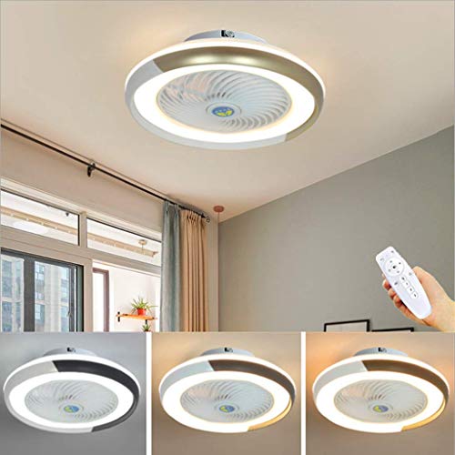 Wmmner Ventilator-Deckenleuchte Moderne Minimalistische Deckenventilator-Kronleuchter Dimmbare Runde Ventilator-Led-Leuchte Ultra-Leise Energiesparende Beleuchtung Für Schlafzimmer Und Wohnzimmer, Gra von Wmmner