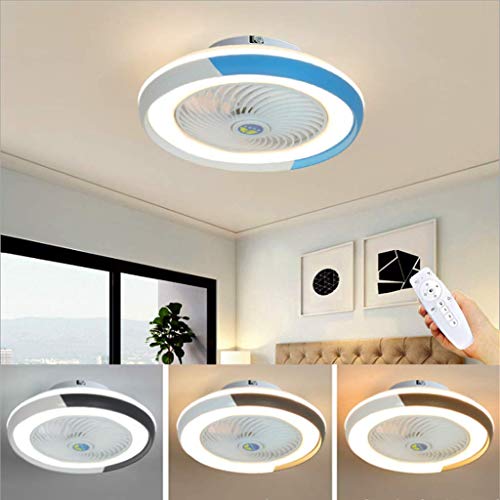 Wmmner Ventilator-Deckenleuchte Moderne Minimalistische Deckenventilator-Kronleuchter Dimmbare Runde Ventilator-Led-Leuchte Ultra-Leise Energiesparende Beleuchtung Für Schlafzimmer Und Wohnzimmer, Gra von Wmmner