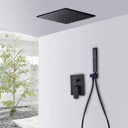 Wmmner Verdeckt Schwarz Mit Schlauch 8 Regenköpfe Quadratische Druckerhöhung Duschkopf Mixer Set Für Duschraum-C_8 In/a/10 In Wmmner Verdeckt Schwarz Mit Schlauch 8 Regenköpfe Quadratische Druckerhöhung Duschkopf Mixer Set Für Duschraum-C_8 In/a/10 In von Wmmner
