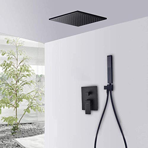 Wmmner Verdecktes Schwarz Mit Schlauch 12 Regenköpfe Quadratische Druckerhöhung Duschkopf Mixer Set Für Duschraum-C_12 In Ulz 000635 Verdecktetatduscheset Graues Duschset Dual-Funktions-Regenduschensy Wmmner Verdecktes Schwarz Mit Schlauch 12 Regenköpfe Quadratische Druckerhöhung Duschkopf Mixer Set Für Duschraum-C_12 In Ulz 000635 Verdecktetatduscheset Graues Duschset Dual-Funktions-Regenduschensy von Wmmner