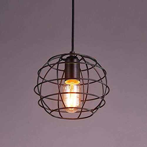 Wmmner Vintage Industrial Black Pendelleuchte, Metalldraht Käfig Lampenschirm Sphel Decke Hängelampe, Suspensiauf Beleuchtungsarmaturen Für Wohnzimmer Esszimmer Eingang Cafe Bar, E27 Steckdose Wmmner Vintage Industrial Black Pendelleuchte, Metalldraht Käfig Lampenschirm Sphel Decke Hängelampe, Suspensiauf Beleuchtungsarmaturen Für Wohnzimmer Esszimmer Eingang Cafe Bar, E27 Steckdose von Wmmner