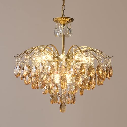 Wmmner Vintage Kristall Regentropfen Kronleuchter Pendelleuchte, Led Moderne Luxus Deckenleuchte E14 Leuchte Für Esszimmer, Badezimmer, Schlafzimmer, Wohnzimmer Transpa (Bernstein 10 Lichter)/Bernstei Wmmner Vintage Kristall Regentropfen Kronleuchter Pendelleuchte, Led Moderne Luxus Deckenleuchte E14 Leuchte Für Esszimmer, Badezimmer, Schlafzimmer, Wohnzimmer Transpa (Bernstein 10 Lichter)/Bernstei von Wmmner