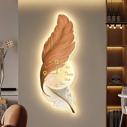 Wmmner Wanddekoration, große Feder, Wandkunst, Dekor mit LED-Licht, Wandskulptur, Engelsfederflügel, Nachtlampe für Schlafzimmer, Eingang, Flur, 35 x 100 cm Wmmner Wanddekoration, große Feder, Wandkunst, Dekor mit LED-Licht, Wandskulptur, Engelsfederflügel, Nachtlampe für Schlafzimmer, Eingang, Flur, 35 x 100 cm von Wmmner