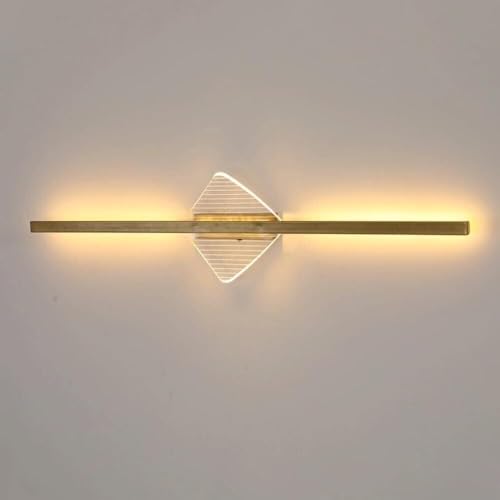 Wmmner Wandlaterne Led-Badezimmerwandleuchte Gold Lineare Wandleuchte Für Den Waschtisch Moderne Acryl-Wandleuchte Für Den Waschtisch, Deckenleuchte/Einfarbig/40 cm von Wmmner