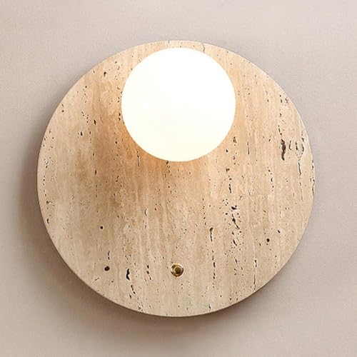 Wmmner Wandleuchte, Globus, Wandleuchte aus Naturstein, mit Schalter, Wandleuchte, nordisch, Art-Déco-Wandleuchte, Wohnzimmer, Schlafzimmer, Wandleuchten von Wmmner