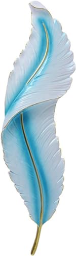 Wmmner Wandleuchte Aus Kunstharz In Federform – Elegante Led-Wandleuchte Wandleuchte, Modernes Esszimmer/Stufenlos Dimmbar/Blau – 91 cm von Wmmner