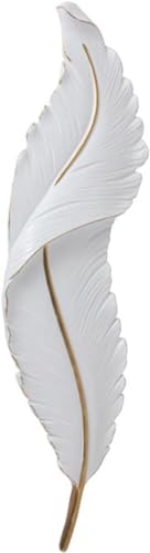 Wmmner Wandleuchte Aus Kunstharz In Federform – Elegante Led-Wandleuchte Wandleuchte Lampen, Modernes Esszimmer/Stufenlos Dimmbar/White-91Cm von Wmmner