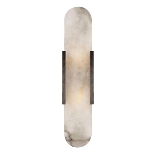 Wmmner Wandleuchte Aus Weißem Marmor Wandleuchte Moderne Natürliche Alabaster-Wandleuchte Innenleuchte Für Badezimmer Waschtisch Warmweiß 3000K Für Schlafzimmer Wohnzimmer Flur Korridor Esszimmer/Schw von Wmmner