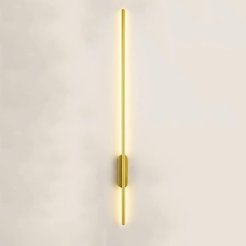 Wmmner Wandleuchte Indoor Led Wandlaterne Moderne Einfache Deckenwandlampe Nachttisch Mi-Ni Lampe Alumilanges Rohr Wandmontiertes Licht Wandleuchte Lampen, Kronleuchter (Gold, 100Cm)/Gold/80Cm von Wmmner