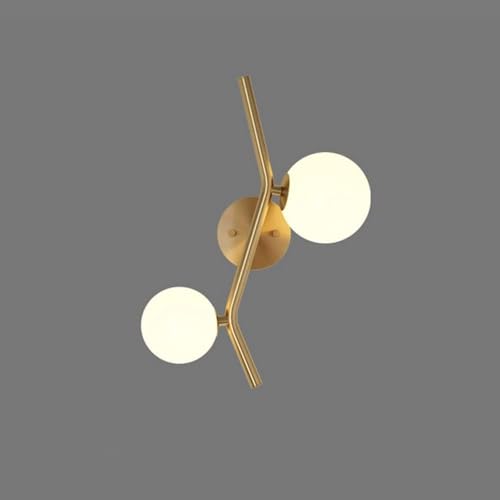 Wmmner Wandleuchten Aus Gebürstetem Messing Acrylkugel Led 2-Flammige Wandlampen Mit Glühbirnen Schlafzimmer Flur Wandbeleuchtung Badezimmer Wohnzimmer Wandleuchte, Deckenleuchte Wmmner Wandleuchten Aus Gebürstetem Messing Acrylkugel Led 2-Flammige Wandlampen Mit Glühbirnen Schlafzimmer Flur Wandbeleuchtung Badezimmer Wohnzimmer Wandleuchte, Deckenleuchte von Wmmner