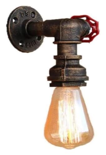 Wmmner Wandleuchten E27 Retro-Wandleuchte Im Industriestil V-Intage Wasserrohr-Wandleuchte Dekoration Metallwand Rustikale Wandleuchten, Für Wohnzimmer von Wmmner