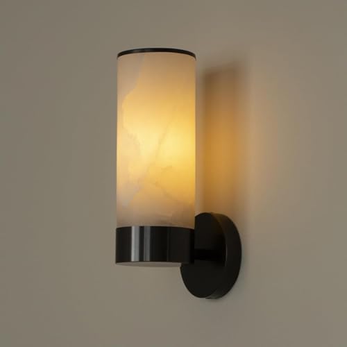 Wmmner Wandleuchten Gold Naturwolkenstein Flur Wandleuchte Badezimmer Waschtisch Kupfer Wandleuchte Fest Verdrahtet Für Wohnzimmer Restaurant Loft Treppe (Schwarz 2-Flammig)/Schwarz/1Alight von Wmmner