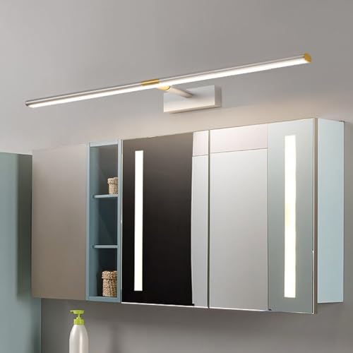 Wmmner Wandleuchten Led Badezimmer Spiegel Modern Für Innenräume Mit Ausziehbarem Arm Alumiacryl Für Schlafzimmer Wohnzimmer Flur (Gold-Warmes Licht 40 Cm)/Silber-Neutral Hell/60 cm von Wmmner