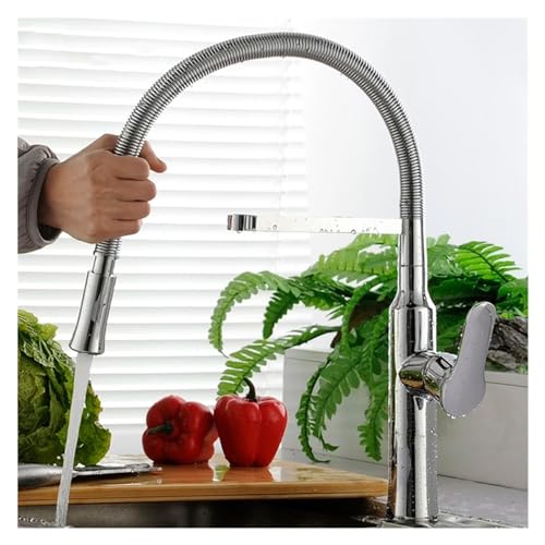Wmmner Ziehen Sie Nach Unten Küchenspüle Wasserhahn Heiß- Und Kaltwasser Chrom Waschbecken Waschbecken Wasserhähne Mixer, von Wmmner
