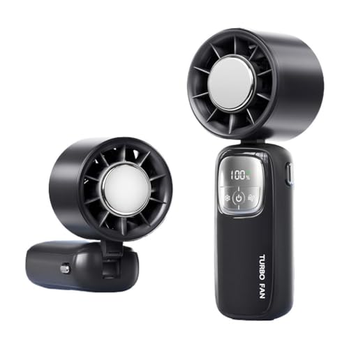 Wmool Handheld Turbo Ventilator mit Eiskühler, Handventilator wiederaufladbar, Mini Ventilator mit & Nachtgeschwindigkeiten LED Kühlung & 3 Display L Wmool Handheld Turbo Ventilator mit Eiskühler, Handventilator wiederaufladbar, Mini Ventilator mit & Nachtgeschwindigkeiten LED Kühlung & 3 Display L von Wmool
