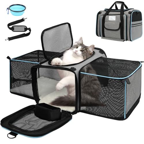 Haustier-Tragetasche für Hunde und Katzen, weich, von Fluggesellschaften zugelassen, für kleine Hunde, waschbare Haustier-Tragetasche, große Katzen-Reisetasche, tragbare TSA-Tragetasche in der Kabine Haustier-Tragetasche für Hunde und Katzen, weich, von Fluggesellschaften zugelassen, für kleine Hunde, waschbare Haustier-Tragetasche, große Katzen-Reisetasche, tragbare TSA-Tragetasche in der Kabine von Wn's Day