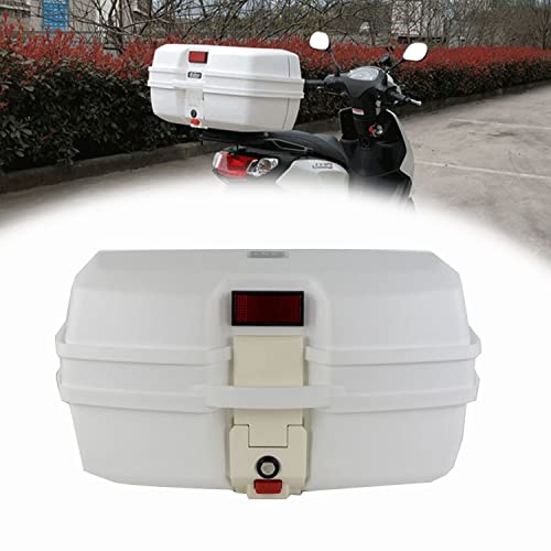 47L Top Case Motorradkoffer, Heck Koffer, Fahrradbox Motorrad Roller Rollerkoffer Topcase Koffer Passend Für 2 Helme Topcase (Color : Weiß) von Wnanch