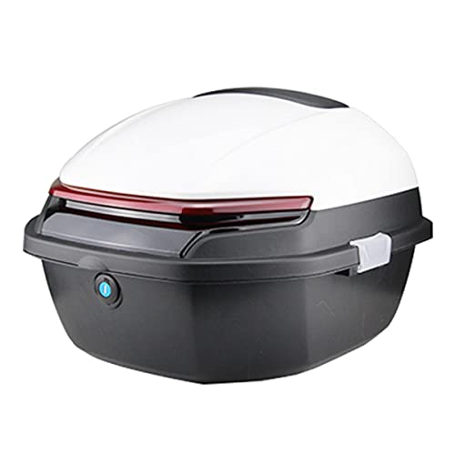 Topcase Motorradkoffer - 50 Liter Top Case Universell Für Roller Passend Für 1 Helme, Wasserdicht, Mit Reflektierend (Color : Weiß) von Wnanch