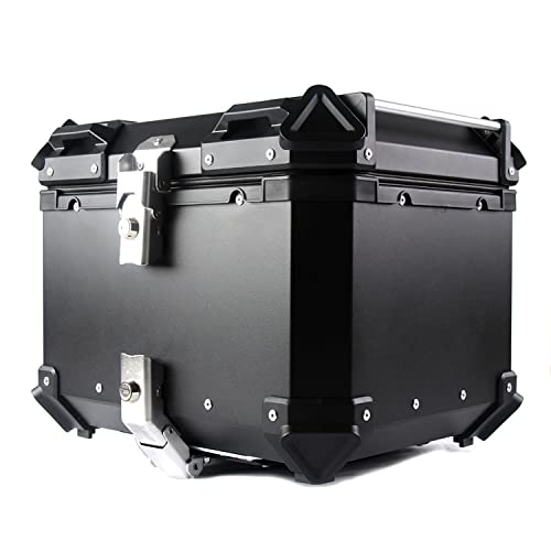 Wnanch Top Case Roller Koffer Aluminium Motorradkoffer Halterung 28L 36L 45L 55L 65L 80L 100L Heckkoffer Für Roller, Motorrad, Mofa & Quad(Schwarz,45L) von Wnanch