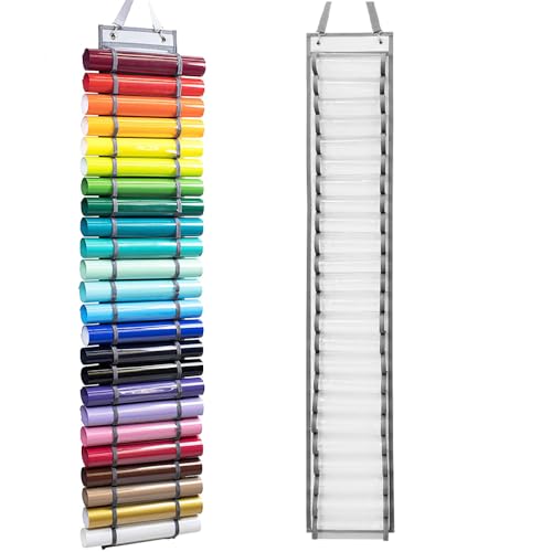 Wnddle Vinyl-Organizer Mit 24 Fächern - Aufbewahrungsregal Für Rollen, Papier, Geschenkpapier - Rollenhalter Und Aufbewahrungshalter von Wnddle