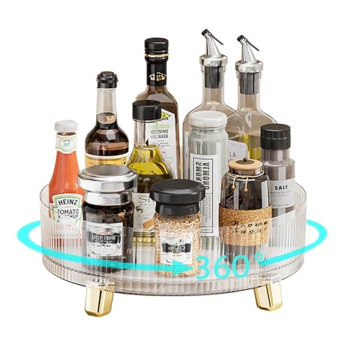 Wnddle drehteller organizer, Drehteller Kühlschrank Organizer, Küchen Gewürzregal Gewürz Organizer, 360° Kühlschrank Drehplatte Gewürzhalter, Drehbarer Organizer für Küche Speisekammer Schrank Dresser von Wnddle