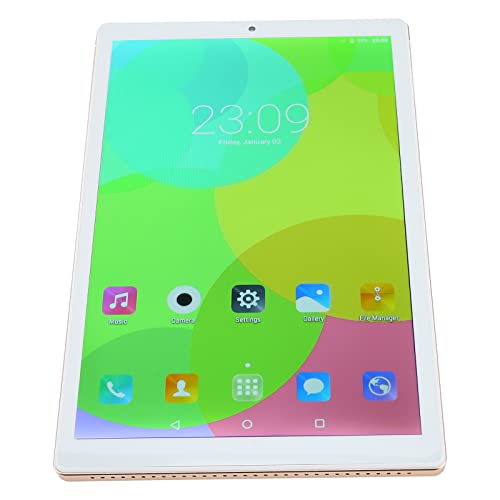 Wnesy 10,1-Zoll-Tablet Vorne 5 MP Hinten 8 MP 2560 X 1600 Gold-Gaming-Tablet für das Büro (EU-Stecker) von Wnesy