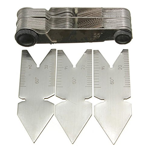4-teiliges Schraubengewinde-Steig-Schneidlehre-Werkzeug-Set, Zentrierlehre 55 & 60 ° Zoll & metrisch von WnewTools
