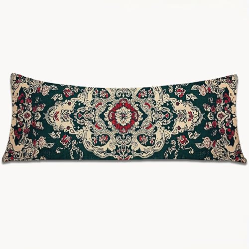 Kissenbezüge 120x40 Seitenschläferkissen Bezug Grün Body Pillow Case mit Unsichtbarem Reißverschluss, Langes Side Sleeper Pillow Cover, Heimdekoration für Sofa, Schlafzimmer, Wohnzimmer （Retro） 1Y-940 von Wngssnho