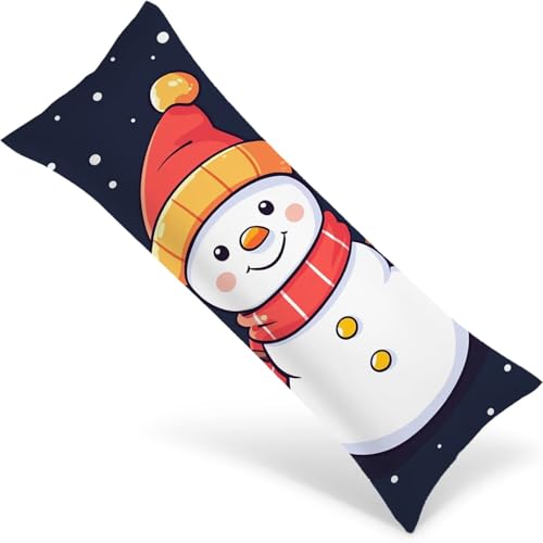 Kissenbezüge 120x40 Seitenschläferkissen Bezug Schwarz Body Pillow Case mit Unsichtbarem Reißverschluss, Langes Side Sleeper Pillow Cover, Heimdekoration für Sofa, Bett, Wohnzimmer（Weihnachten）1Y-994 von Wngssnho